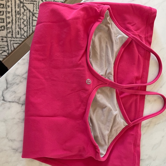 Lululemon Pink Power Y Tank with Built-In Bra-Size 8 - Picture 4 of 4